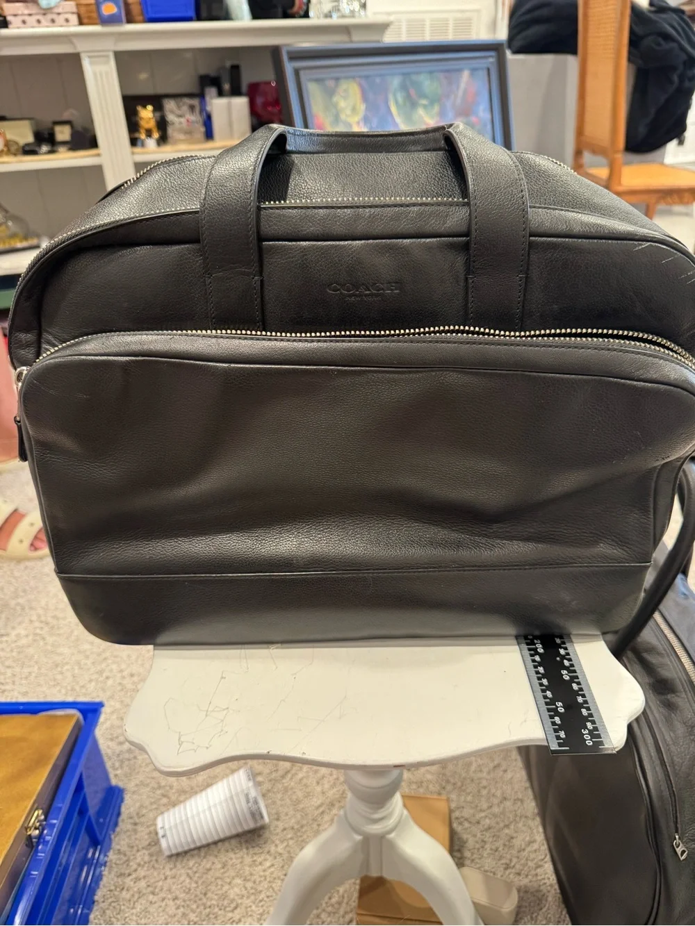 Coach Black Leather Laptop Briefcase